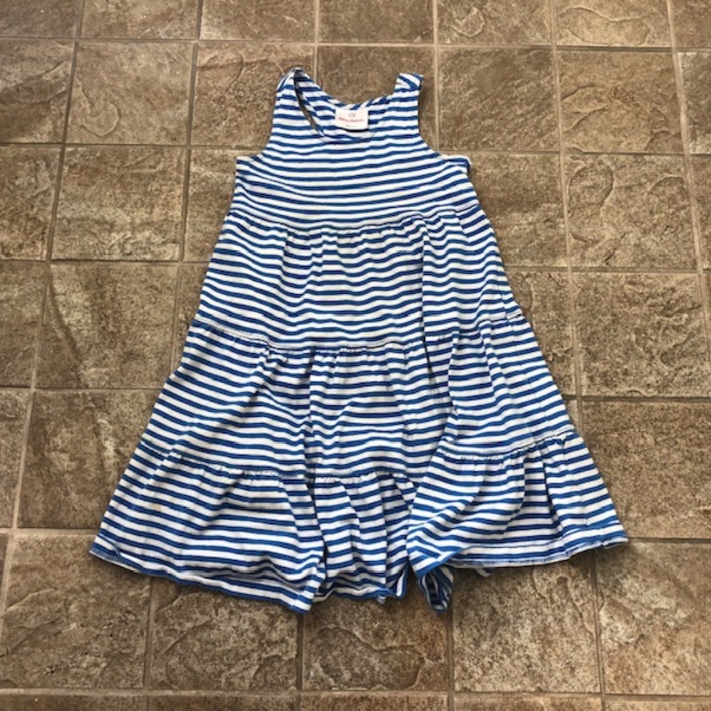 Blue and White Striped Dress